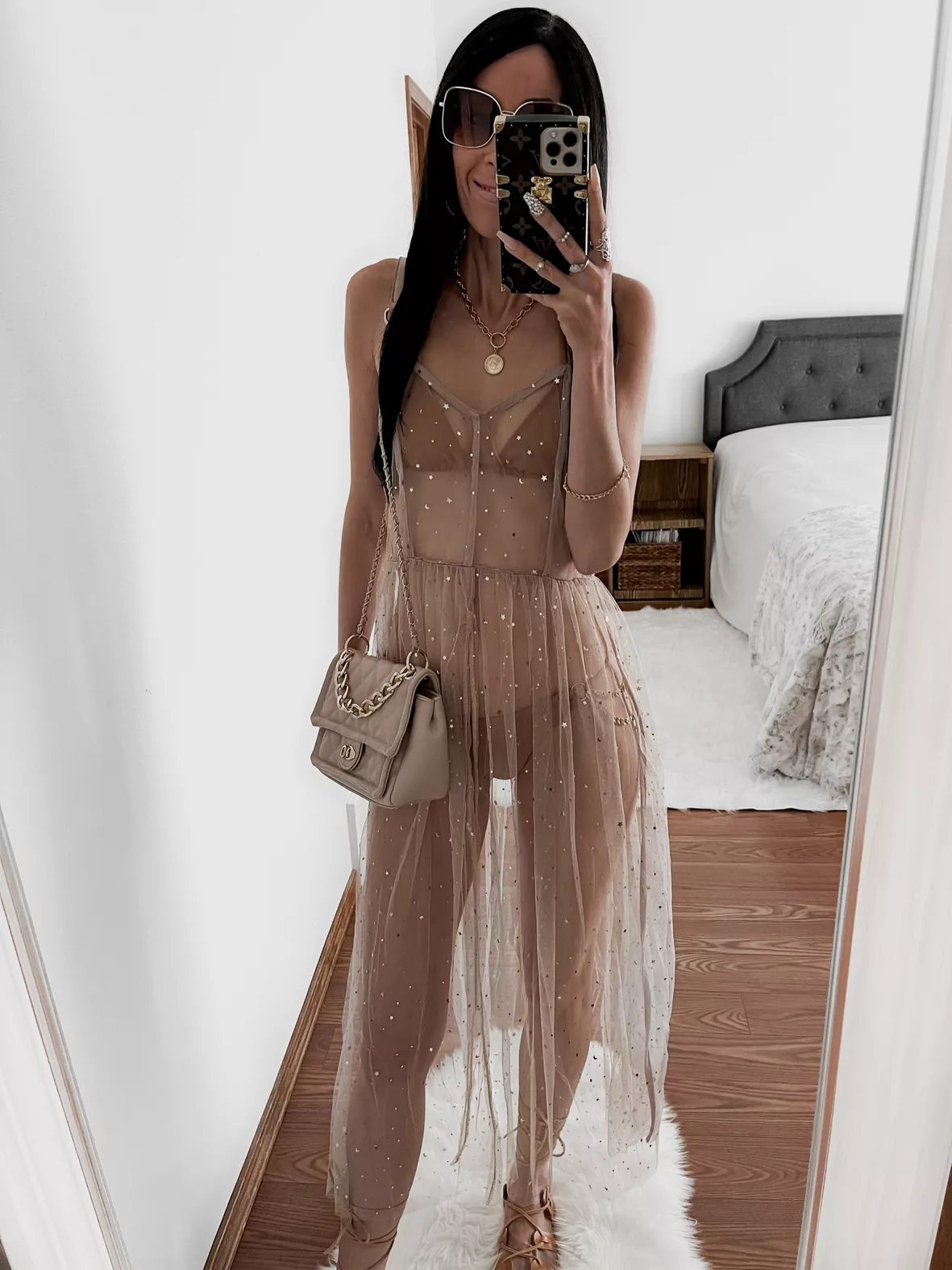 Glitter Sheer Mesh Cover Up … curated on LTK