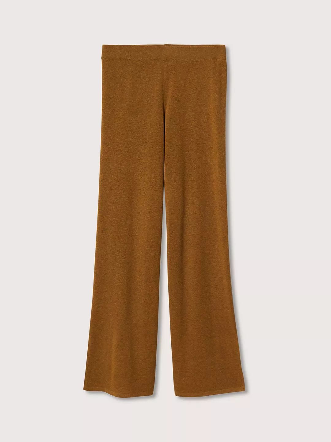 Mango Berries Linen Blend Side Slit Knit Trousers, Brown | John Lewis (UK)
