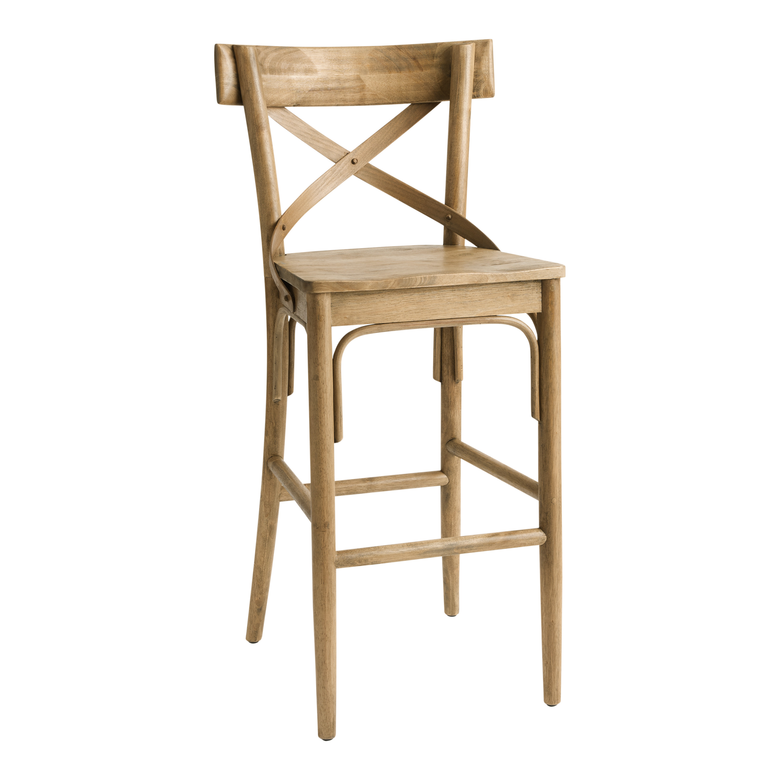 Bistro Distressed Wood Barstool | World Market
