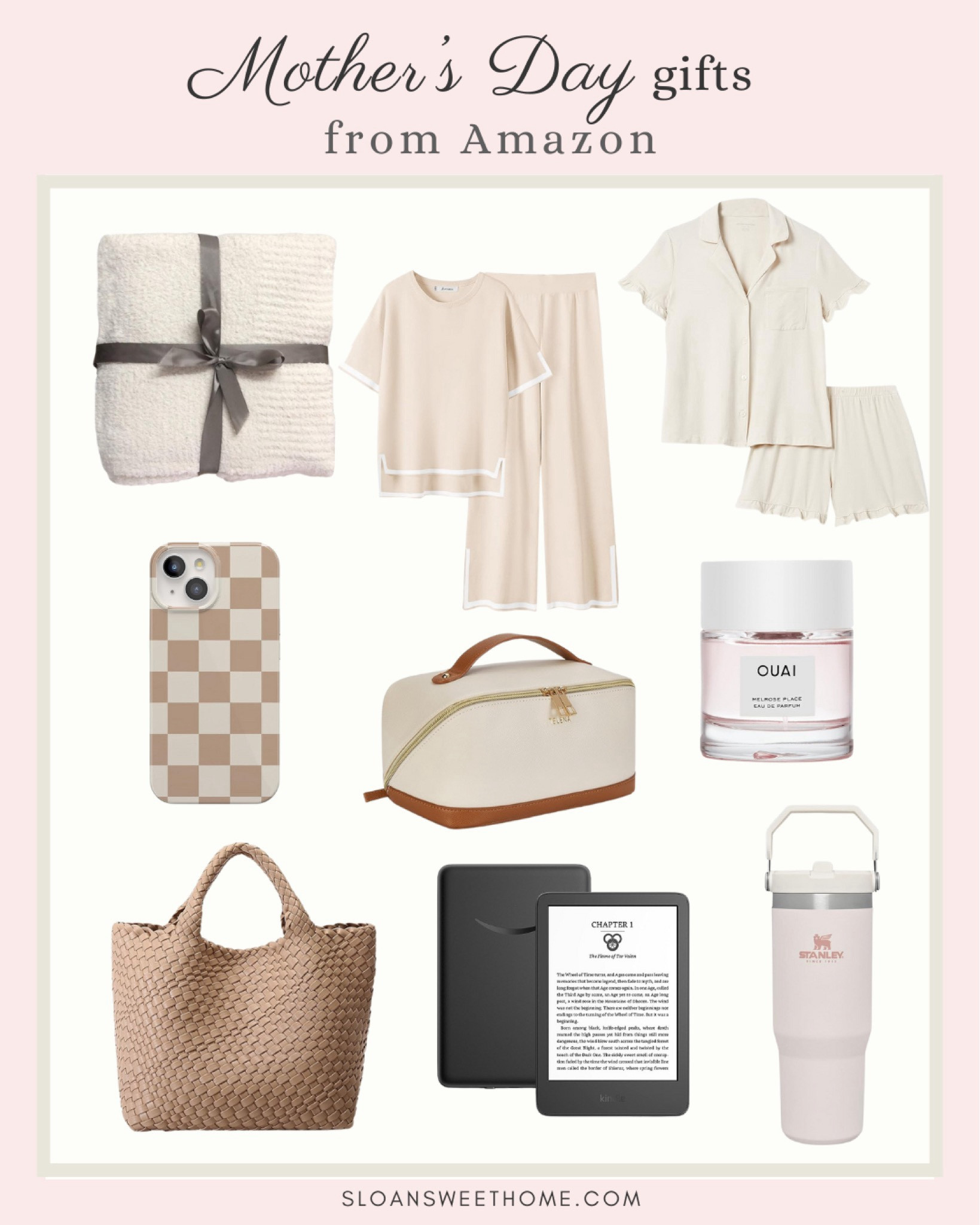 Here's a curated collection of Mother's Day gifts from Amazon Give your mom one of these gifts to make her feel special.

pajama set
Loungewear set
Makeup bag
Cozy throw blanket 
Perfume
Phone case
Kindle
Leather bag
Stanley cup
Mother's day gifts
Amazon gifts
Gifts for mom
Gifts for her
#mothersday
#mothersdaygifts
#mothersdaygiftguide

#LTKGiftGuide #LTKfindsunder50 #LTKover40