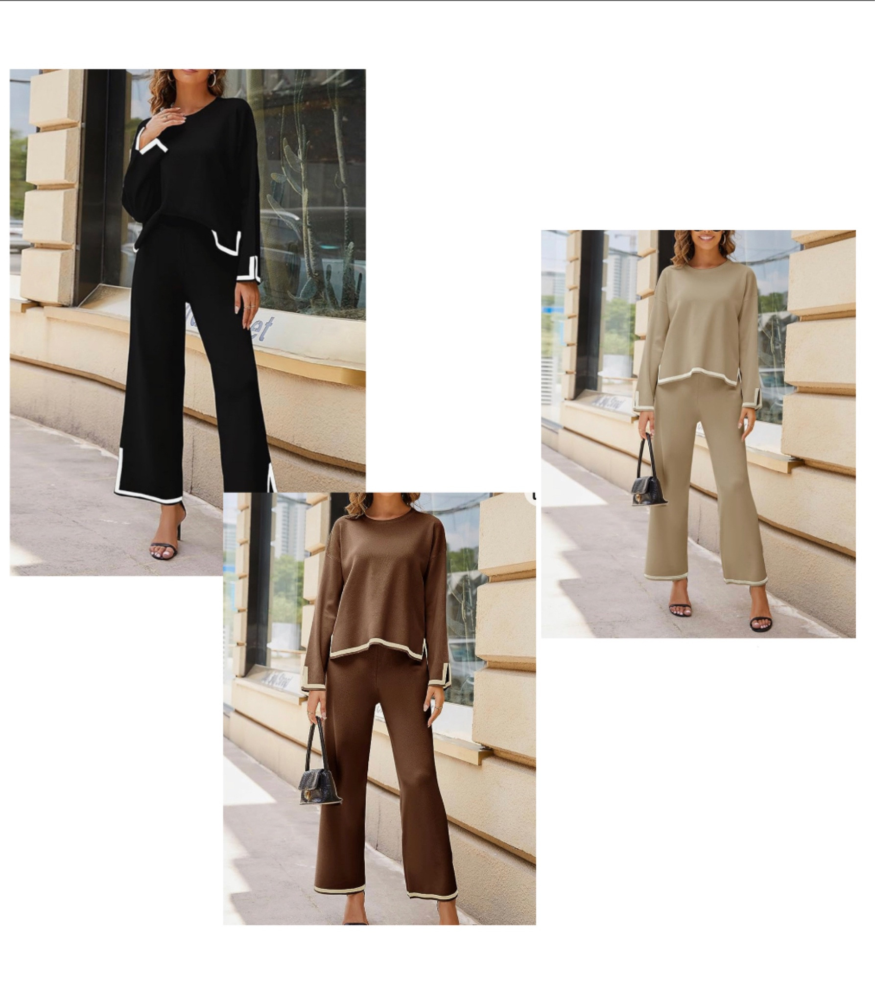 Y Women 2 Piece Sweater Sets Outfit Long Sleeve Knit Pullover Tops Wide Leg Pants Lounge Sets

#LTKstyletip #LTKsalealert #LTKSeasonal