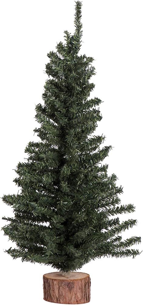 Vickerman 12" Mini Pine Artificial Christmas Tree Unlit, Seasonal Indoor Tabletop Home Decor with De | Amazon (US)