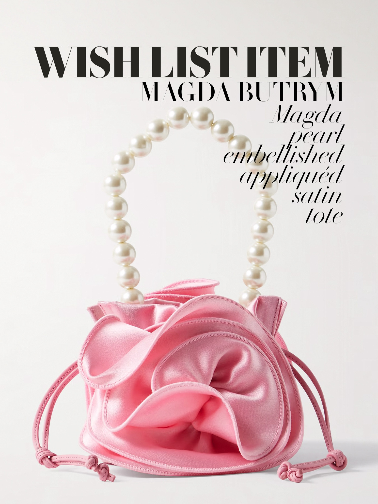 And a rosy handbag to go with the top 💞🌹
Magda Butrym small faux pearl embellished appliquéd satin tote | Flower bag | Wedding guest outfits spring | Rose accessories | Light pink bag | Barbiecore 

#LTKitbag #LTKparties #LTKwedding