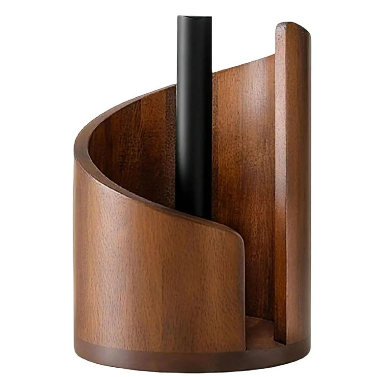 Mountain Paper Towel Holder, Wood Paper Towel Holders Countertop with Mango Wood Round Base and I... | Walmart (US)