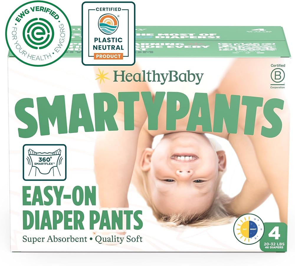 SmartyPants Pull Up Style Diapers | EWG Verified Safe & Plant-Based | Quilted 360 Waistband, Supe... | Amazon (US)