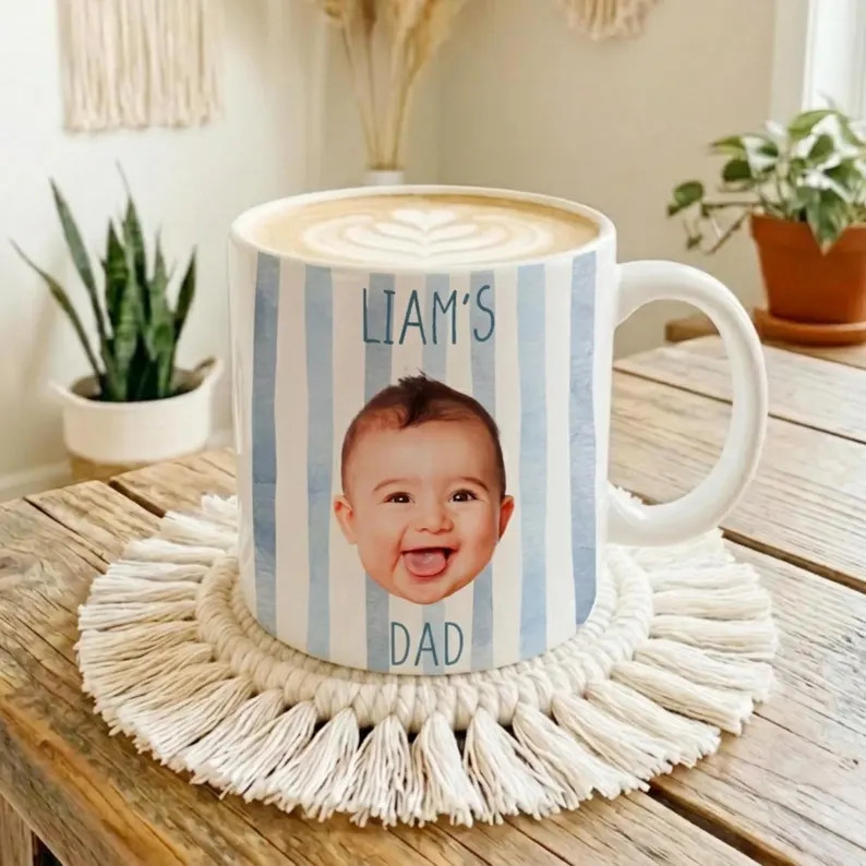 Dad Mug, Father's Day Mug Gift for Dad, Personalized Baby Face Mug, New Parents Gifts, Grandparen... | Etsy (Global)