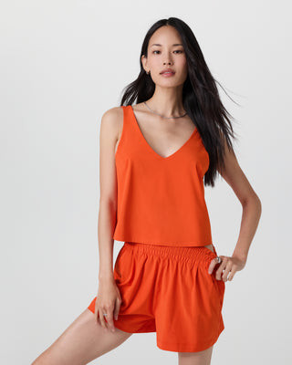 Vuori Villa Cropped Tank Top | Bright Poppy | XS, Size Extra Small | Vuori Clothing (US & Canada)