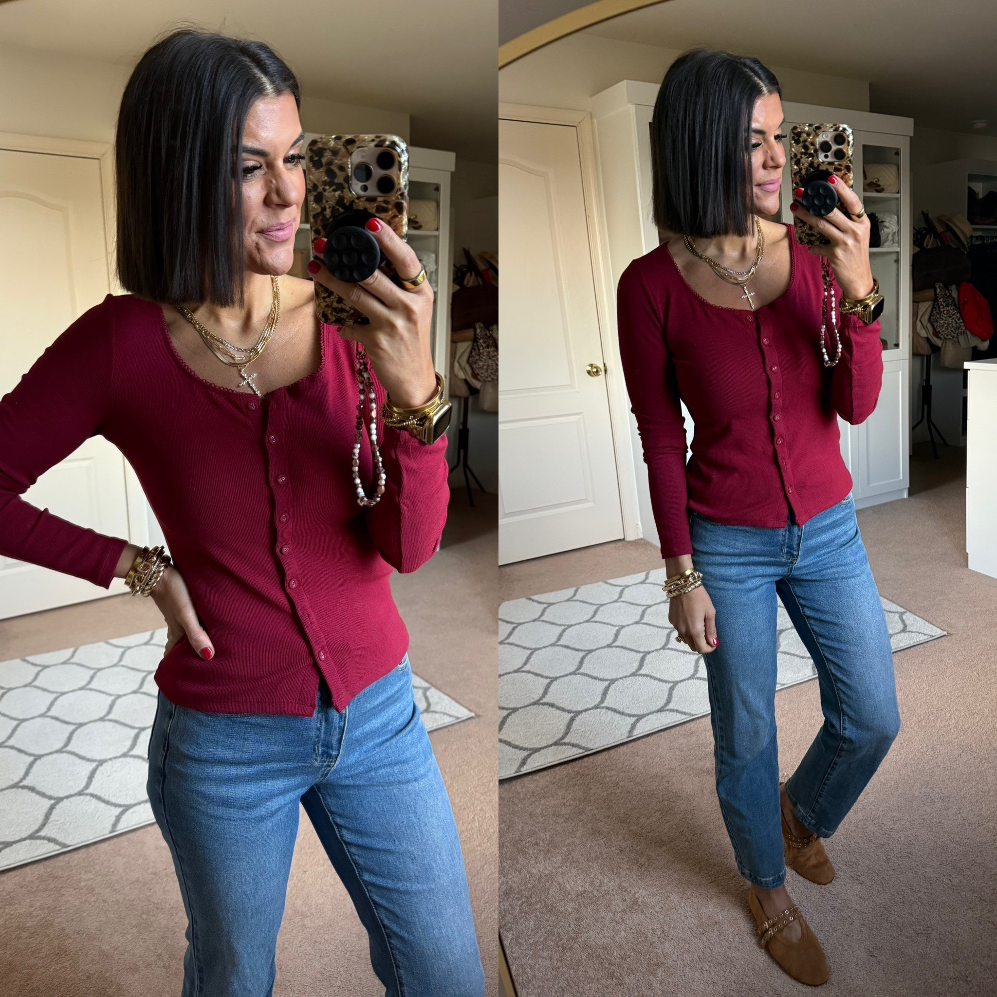 Size small in tee Size 2 in jeans shoes fit tts

#LTKSeasonal #LTKFindsUnder100