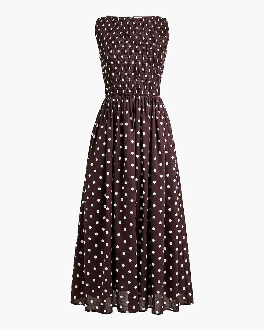 Smocked bateau-neck maxi dress | J.Crew Factory