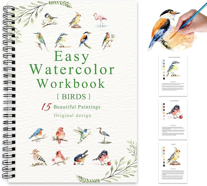 Watercolor Workbooks Birds, 15 Beautiful Paintings for Water Color Book Adult, Watercolor Colorin... | Amazon (US)