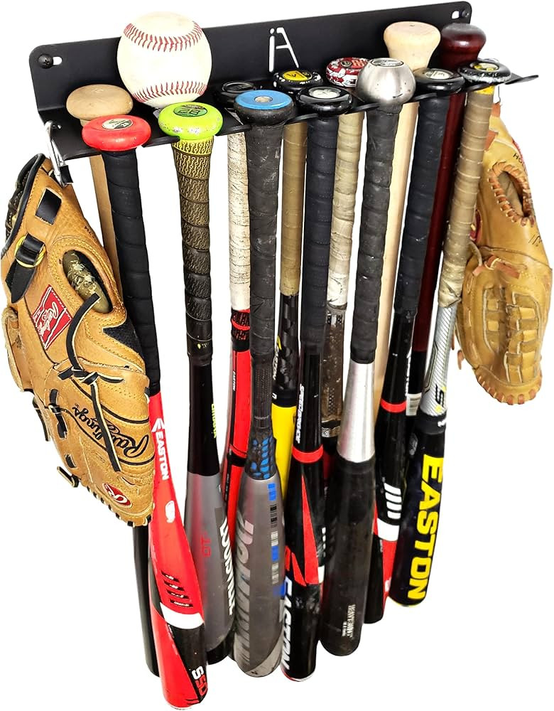 IRON AMERICAN XL Alpha Bat Storage Rack - Holds Up to 14 Bats - Fence Dugout or Wall Bat Storage ... | Amazon (US)
