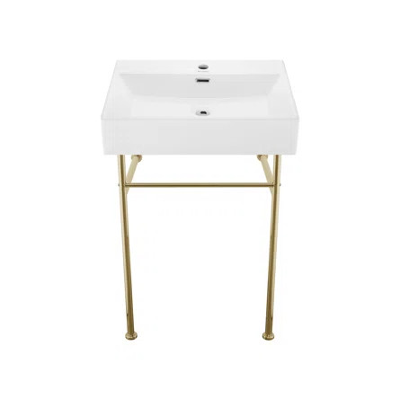 SM-CS721 Claire 24" Tall Ceramic Rectangular Console Bathroom Sink with Overflow | Wayfair North America