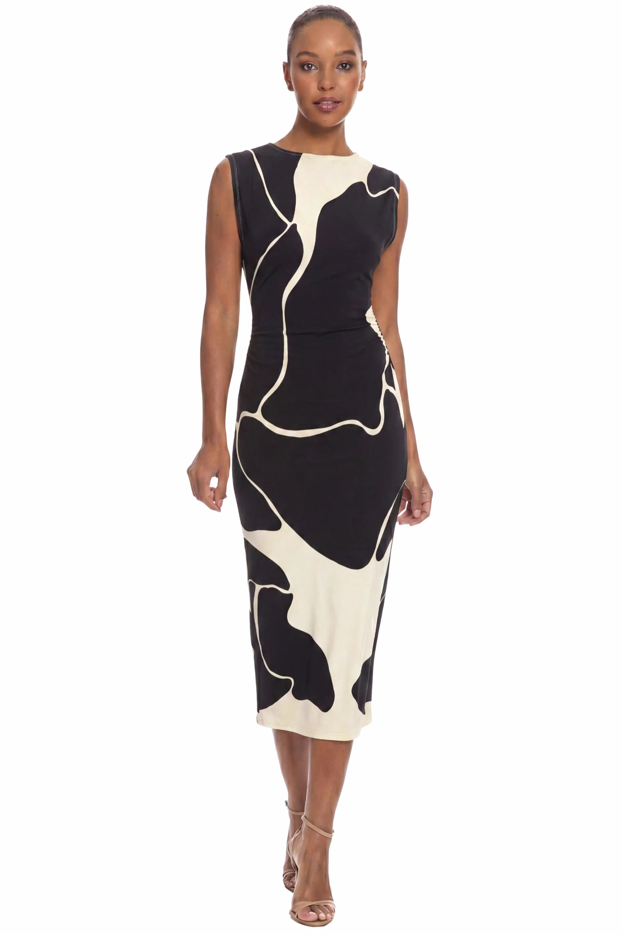 Leonor Midi Sheath Dress in Matte Jersey | Maggy London
