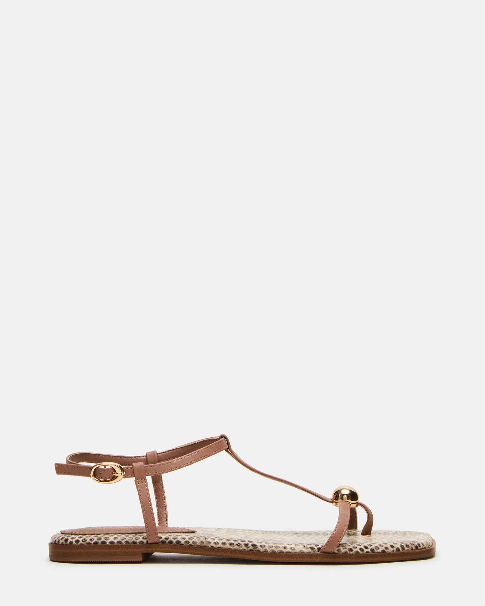 RITZY Natural Snake Square-Toe Strappy Women's Sandal | Steve Madden (US)