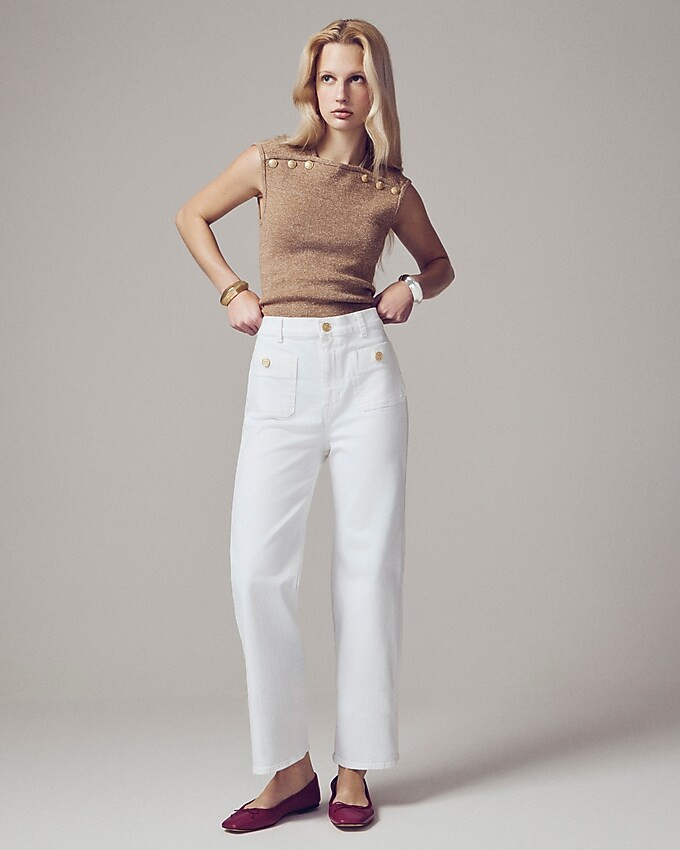 Sailor slim wide-leg jean in white | J. Crew US