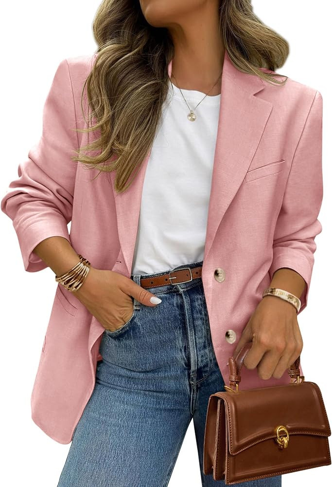 PRETTYGARDEN 2026 Blazers for Women Business Casual Long Sleeve Lapel Open Front Suit Jacket Work... | Amazon (US)