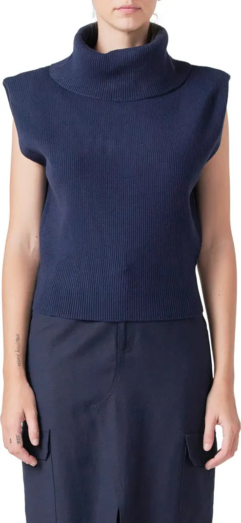 Grey Lab Sleeveless Rib Turtleneck Sweater | Nordstrom | Nordstrom