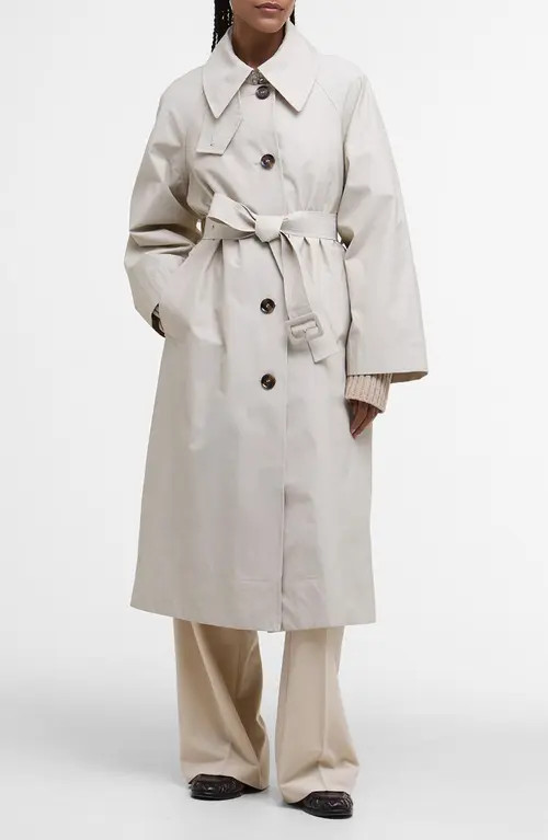 Barbour Robyn Water Resistant Trench Coat in Mist/Hessian Tartan at Nordstrom, Size 6 Us | Nordstrom