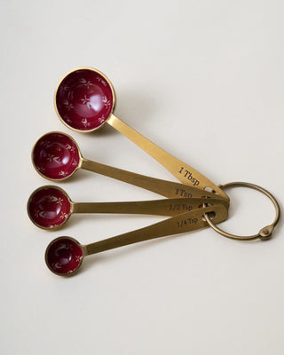Brass + Enamel Plaid Tulip Spoons | Magnolia
