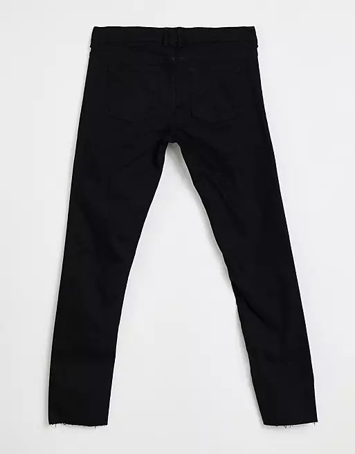 River Island skinny jeans with raw hem in black | ASOS (Global)