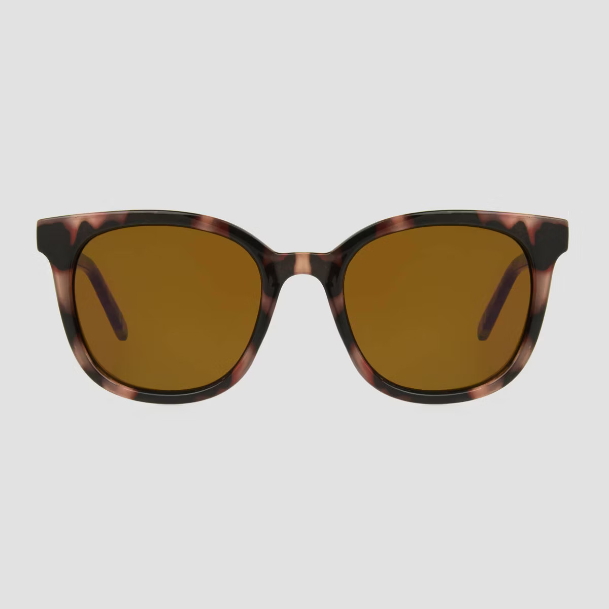 Women's Tortoise Shell Print Crystal Plastic Square Sunglasses - Universal Thread™ Brown: Scrat... | Target