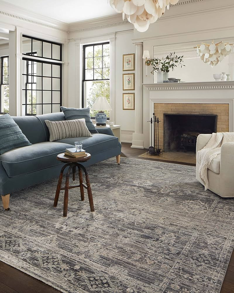 Jean Stoffer x Loloi Katherine Collection KES-05 Graphite / Jade 2'-7" x 8'-0" Runner Rug | Amazon (US)