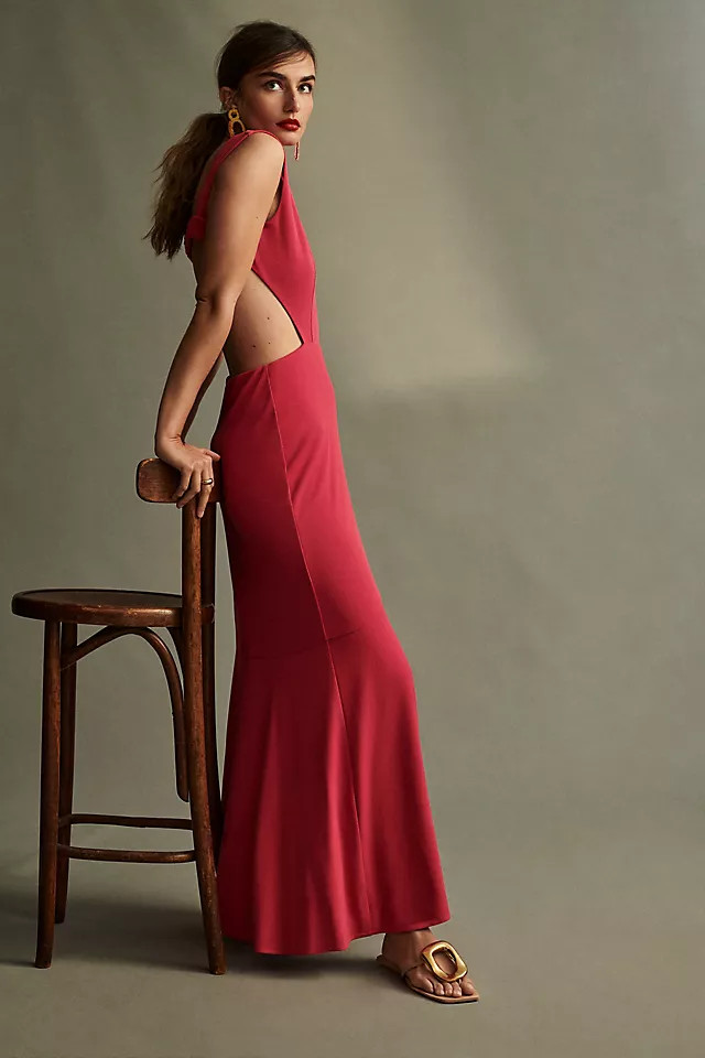 Maeve Open-Back Knit Maxi Dress | Anthropologie (US)