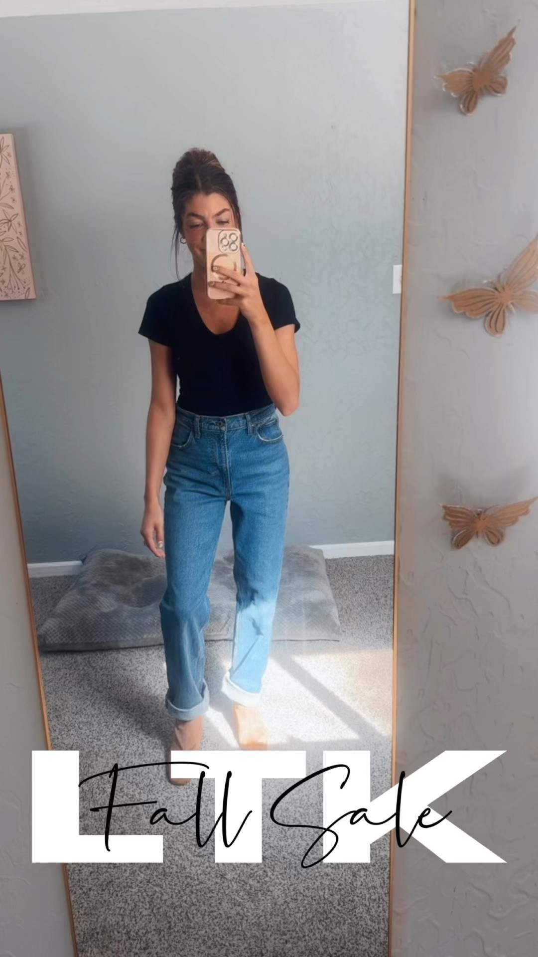 Fall trend. Medium wash jeans. Cuffed jeans. How to. Mom jeans. Straight jeans. Fall outfit. OOTD. Abercrombie. Denim. Capsule wardrobe. Simple outfit. Mom on the go. Casual outfit. Simple look. Classic clothes. Sale. LTK FALL SALE  

#LTKVideo #LTKSeasonal #LTKsalealert
