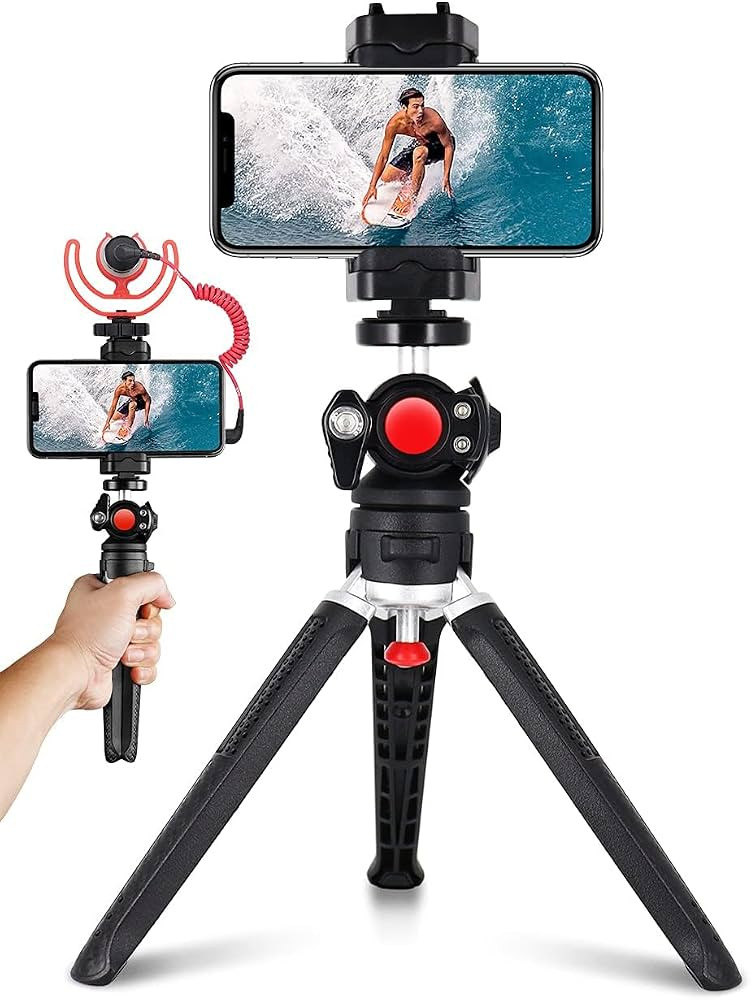 Mini Tripod for Camera - 3 in 1 Small Phone Tripod with Expansion Port, Portable iPhone Tripod St... | Amazon (US)