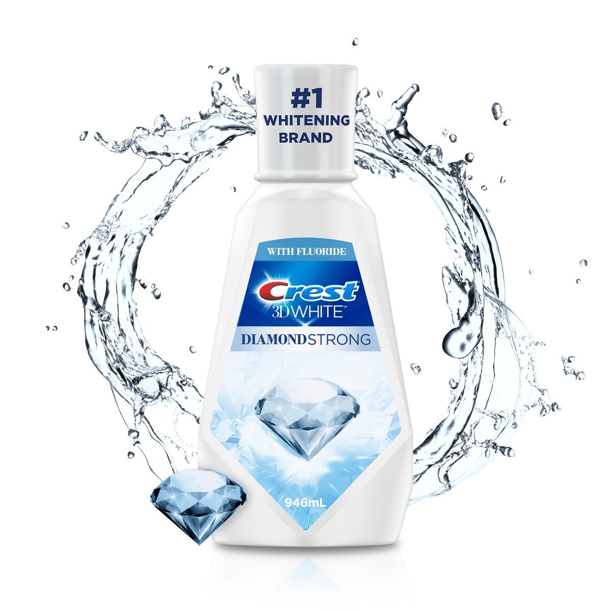 Crest 3D White Diamond Strong Wintermint Mouthwash -  1L | Target