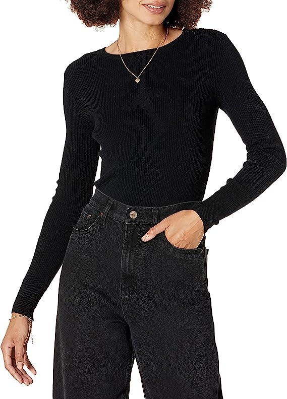 The Drop Women's Amber Fitted Ribbed Crew Neck Sweater | Amazon (US)