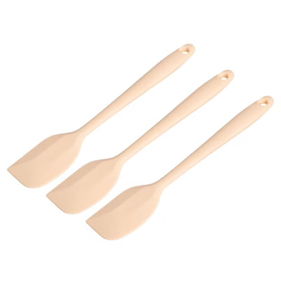 Unique Bargains Heat-resistant Silicone Spatula Spoon for Baking Cooking Mixing 11" Pink 3 Pcs | Target