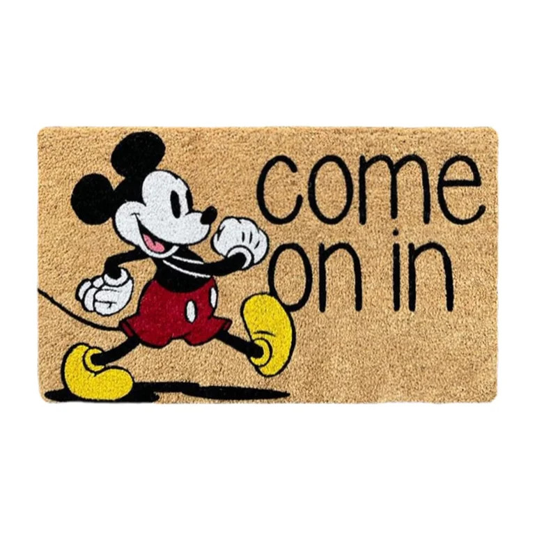 Mickey Mouse "Come On In" Indoor/Outdoor Coir Mat, 18"x30", Rubber backing | Walmart (US)