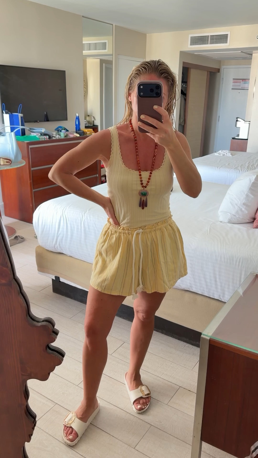 Vacation dressing gets so much easier when you pack around a color palette instead of individual outfits.

For this trip, I packed a mix of white, ivory, black, butter yellow, sage, emerald green, poppy red, chocolate brown, and natural raffia accessories. Every top works with multiple bottoms, every shoe works with multiple outfits, and getting dressed takes minutes instead of becoming a daily decision.

A few linen pieces, easy dresses, versatile separates, and statement accessories create dozens of outfit combinations without overpacking.

The best part? Everything feels cohesive in photos, whether I’m heading to the beach, exploring town, or dressing up for dinner.

Packing this way means less luggage, more outfit options, and a vacation wardrobe that actually works together. ✨🌴☀️

Everything I packed is linked in my LTK for easy reference and vacation outfit inspiration. 🤍

#VacationStyle #CapsuleWardrobe #TravelStyle #VacationPacking #ResortWear #SummerStyle #LTKTravel #PetiteStyle #EffortlessStyle #TravelWardrobe

#LTKootd #LTKTravel #LTKPetite