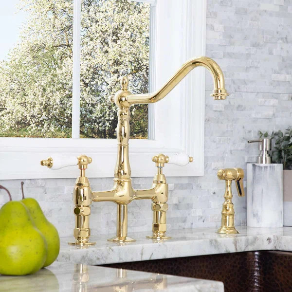 Chevington Kitchen Faucet with Side Spray | Wayfair North America