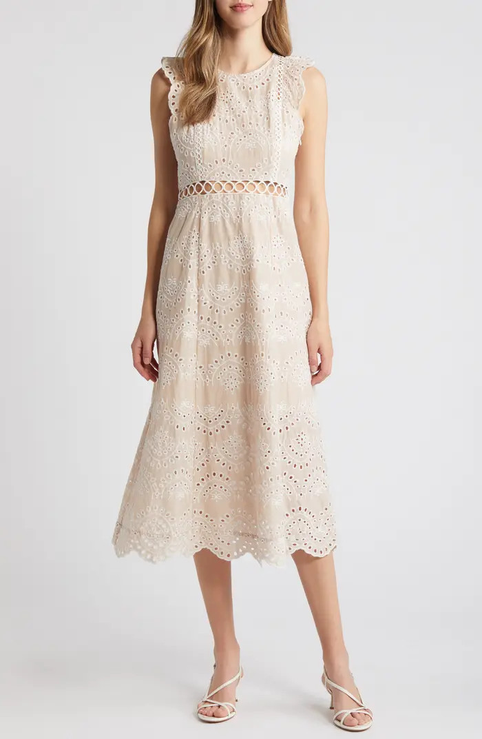 Eyelet Midi Dress | Nordstrom