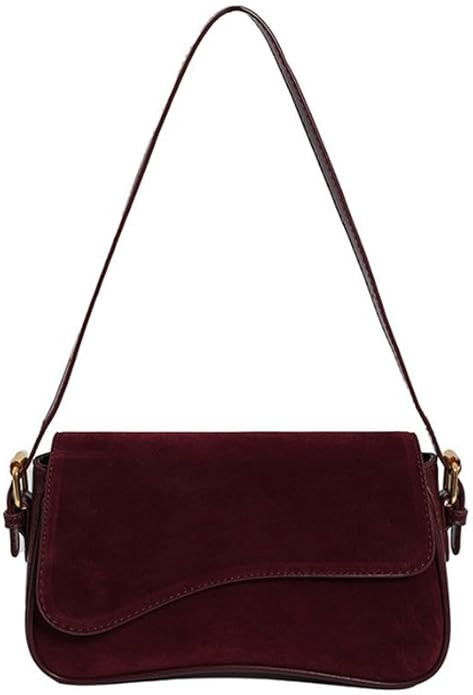 Women's Shoulder Bag Suede Handbag Underarm Purse Tote Bag Brown Suede Purse Y2K Crossbody Bag wi... | Amazon (US)