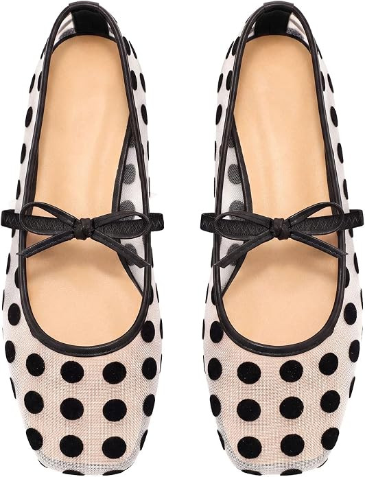 Women's Leopard Mesh Ballet Flats Comfortable Casual Work | Amazon (US)