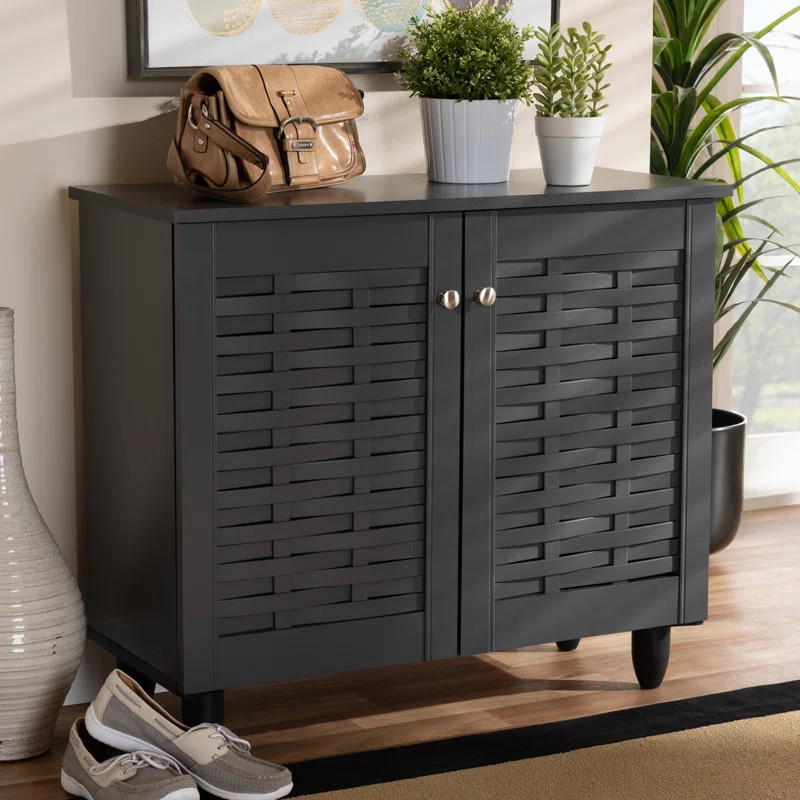 9 Pairs Dark Gray Manufactured Wood Shoe Storage Cabinet | Wayfair North America