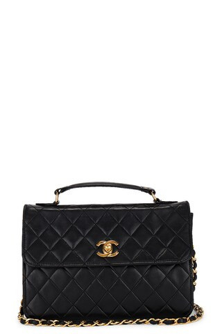 Chanel Lambskin Vintage Flap Bag in Black | FWRD 