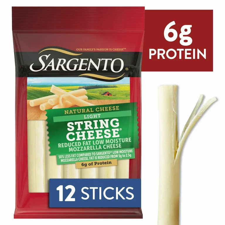 Sargento Light String Cheese® Reduced Fat Low Moisture Part-Skim Mozzarella Cheese Snacks | Walmart (US)