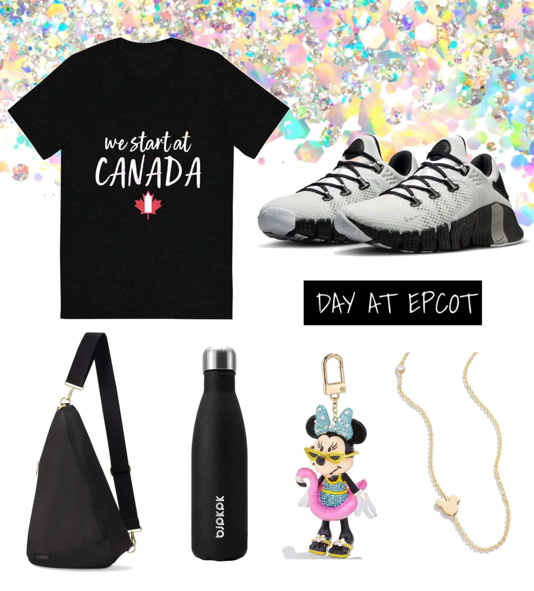 DISNEY // Epcot. Canada. Vacation outfit. Drink around the world. Food and wine festival. Minnie Mouse. Sling bag. Tennis shoes. Running shoes. Necklace. Nike. Canvelle. Amazon finds. Bauble bar  

#LTKitbag #LTKtravel #LTKfit