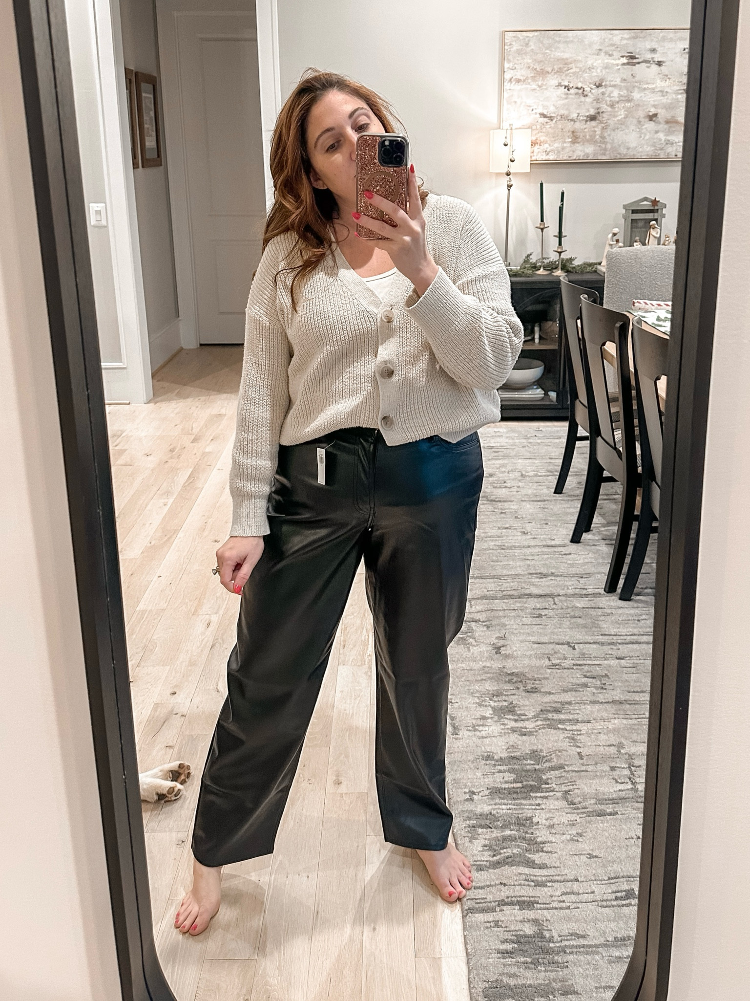 New faux leather pants, who dis? So I decided I wanted a pair of faux leather pants I can dress up AND down and old navy had these on sale! A tad snug where it buttons but fits like a DREAM everywhere else. I’d say they run pretty tts! Wearing a 14

#LTKFindsUnder50 #LTKStyleTip #LTKMidsize
