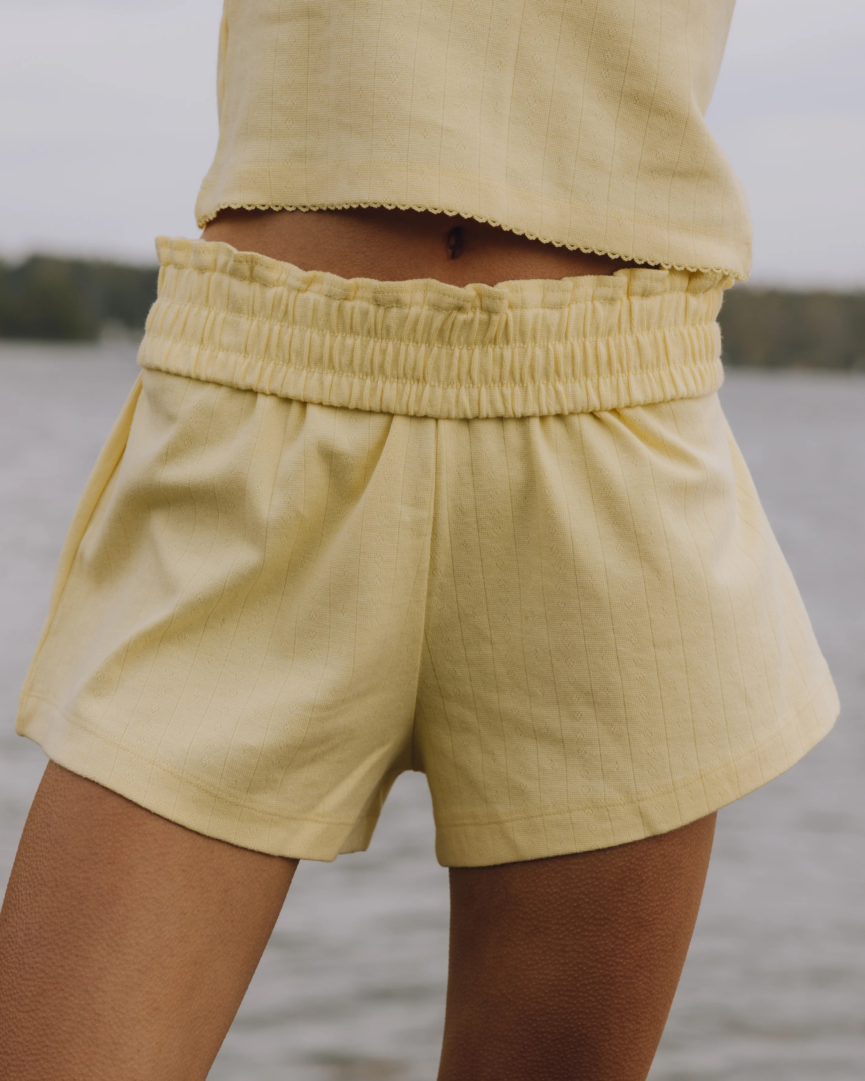 Pointelle Shorts - Butter | Daily Drills