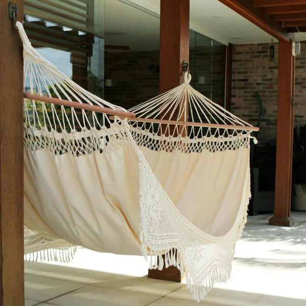 Handcrafted Cotton 'Tropical Nature' Single Hammock (Brazil) | Bed Bath & Beyond