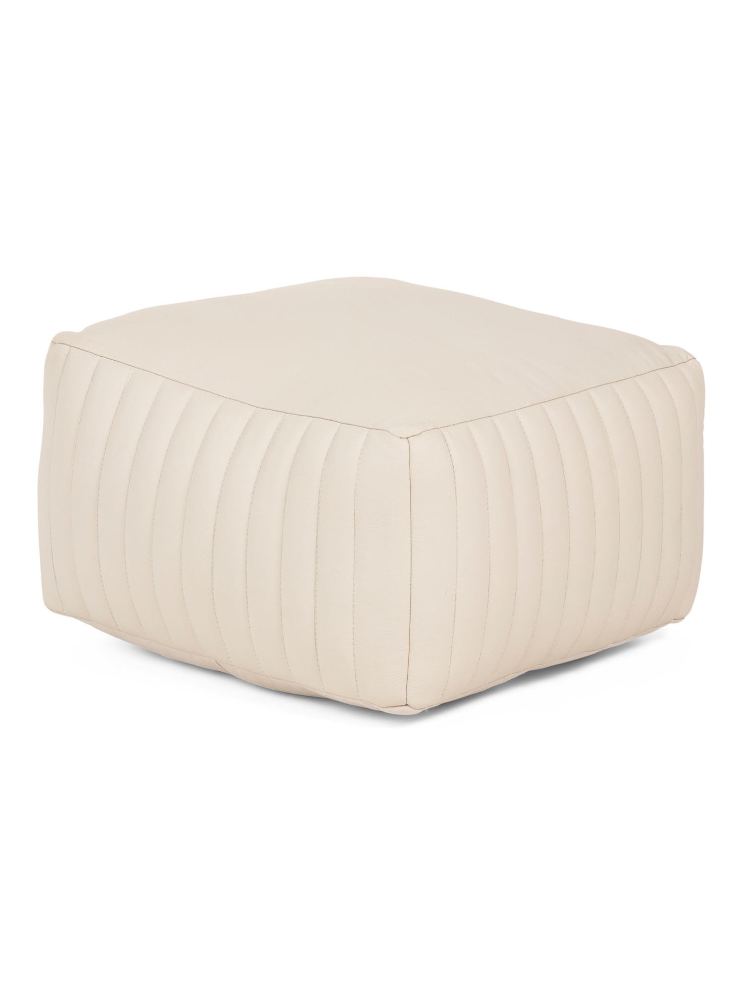 21x12x21 Leather Aubrey Pouf | TJ Maxx