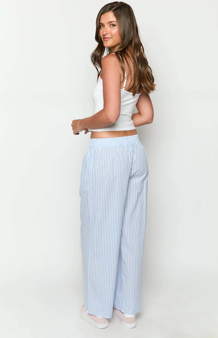 Mahalia Light Blue Stripe Pants | Beginning Boutique (US)