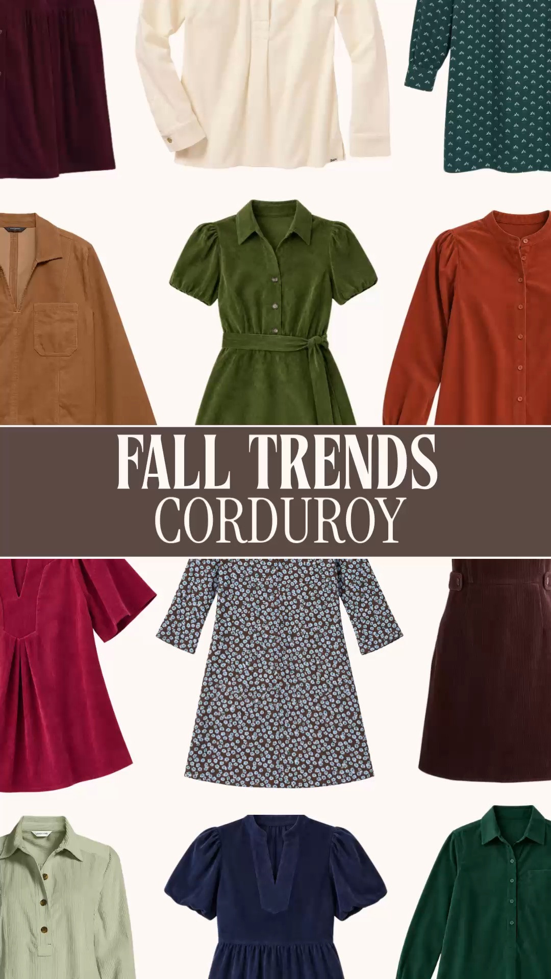 Fall corduroy finds | corduroy dresses women | corduroy skirts | preppy fall outfits

Corduroy has officially moved beyond the pants aisle, and fall is better for it. I found corduroy dresses, shirtdresses, skirts, button downs and jackets in forest green, burgundy, rust, chocolate brown, camel, navy and ivory.

The roundup includes collared corduroy dresses, puff sleeve mini dresses, printed fall dresses, corduroy skirts, soft button front shirts and lightweight corduroy jackets. The rich color and texture make every piece look distinctly autumn without requiring a complicated outfit.

The dresses cover teacher outfits, casual workdays, church, brunch, family photos and Thanksgiving. The skirts, shirts and jackets can rotate through business casual workwear, weekend outfits, fall travel and everyday layering all season.

If you have been searching for a corduroy dress, fall teacher outfit, Thanksgiving dress or new corduroy pieces for your fall wardrobe, I gathered the best finds in one place.

corduroy outfits women, fall corduroy finds, corduroy dress women, corduroy shirtdress women, green corduroy dress, burgundy corduroy dress, brown corduroy dress, corduroy mini dress, corduroy midi dress, corduroy skirt women, brown corduroy skirt, corduroy button down women, corduroy blouse women, corduroy jacket women, corduroy shacket women, preppy fall outfits, classic fall style, fall dresses women 2026, teacher outfits fall, business casual fall outfits, fall work outfits women, Thanksgiving dresses women, fall family photo outfits, church outfits women, fall capsule wardrobe

#LTKFindsUnder50 #PreppyStyle #FallOutfits #Corduroy #FallDresses #TeacherOutfits #WorkOutfits #ThanksgivingOutfit

#LTKSeasonal #LTKWorkwear #LTKMidsize