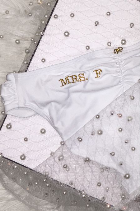 Custom Mrs. bikini bottoms for the bride to be / future Mrs. / wifey vibes 🤍 honeymoon style, bachelorette outfit ideas, bridal swimwear 

#LTKwedding #LTKswim #LTKstyletip