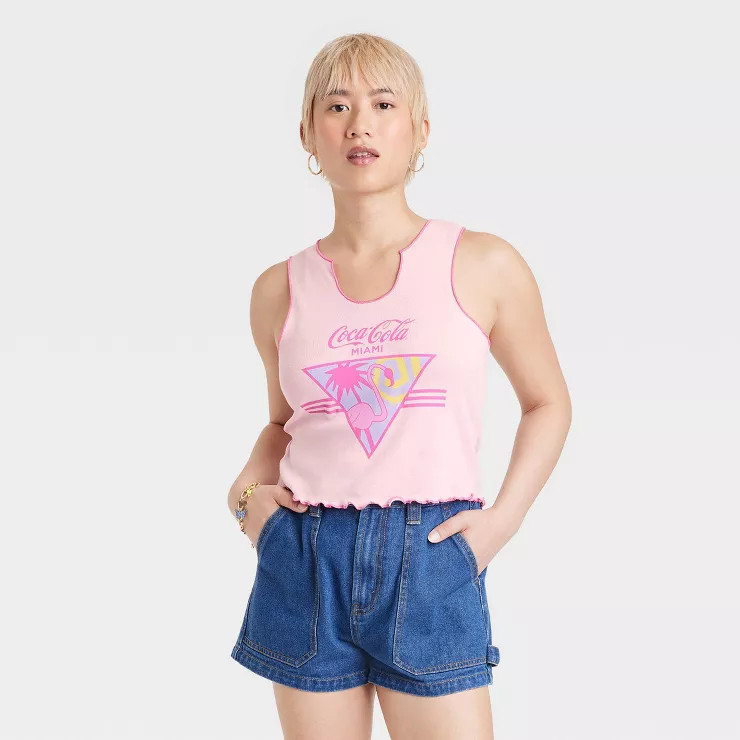 Women's Coca-Cola Graphic Tank Top - Pink | Target